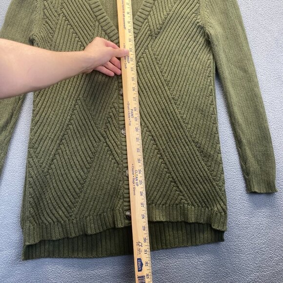 CAbi Sweater Womens Sz Small Green Aerial Longline Cardigan 3536 Cozy Cabincore - Picture 5 of 8